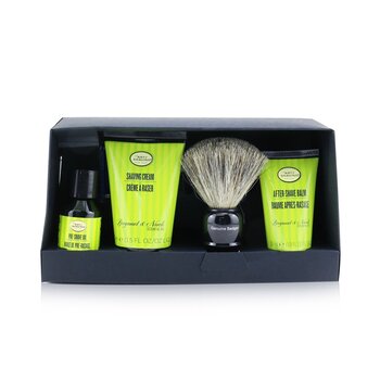 The Four Elements of The Perfect Shave Set with Bag - Bergamot & Neroli : Pre Shave Oil + Shave Crm + A/S Balm + Brush + Razor
