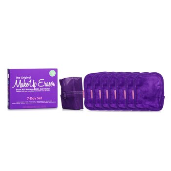 MakeUp Eraser Queen Purple 7 Day Set (7x Mini MakeUp Eraser Cloth + 1x Bag)