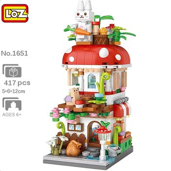 Loz LOZ Street Series - Mushroom House Building Bricks Set