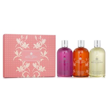 Molton Brown Floral & Citrus Bath&Shower Gel Set (Fiery Pink Pepper-300ml&Ltd.Ed.Heavenly Gingerlily-300ml&Orange and Bergamot-300ml)