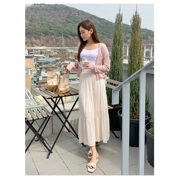 Trendywhere Tiered Flare Long Skirt