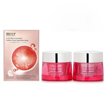 Estee Lauder Estee Lauder Nutritious Super-Pomegranate Day & Night Radiance Set X Natural Beauty BIO UP a-GG Skin Activating Golden Yeast Liposome Mask