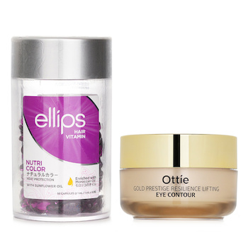 Ellips Ellips Hair Vitamin Oil - Nutri Color 50capsules x1ml X Ottie Gold Prestige Resilience Lifting Eye Contour 30ml