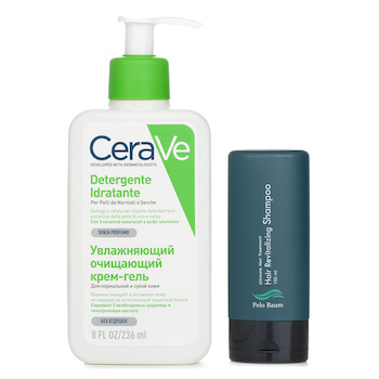 Pelo Baum Pelo Baum Hair Revitalizing Shampoo 150ml X CeraVe Hydrating Cleanser For Normal to Dry Skin (With Pump) 236ml