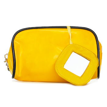 BAG Yellow Cosmetic Bag with Mirror #B